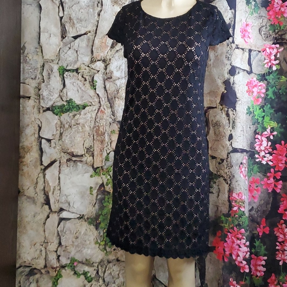 2 x 15 Tiana B. Black/Nude Lace Dress-Size 8